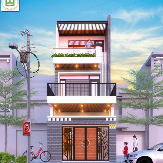 Mẫu lô phố 3 tầng - Nhà Chất HT