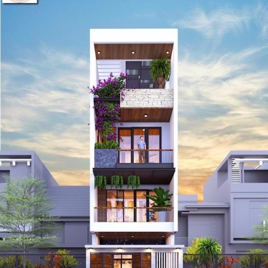 Mẫu lô phố 4 tầng - Nhà Chất HT