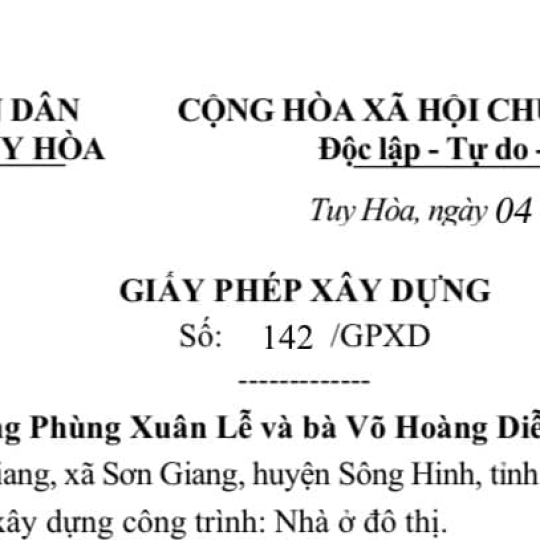 NHÀ ANH LỄ CHỊ DIỄM - 09/72 Trần Phú, phường 2, thành phố Tuy Hoà, tỉnh Phú Yên 